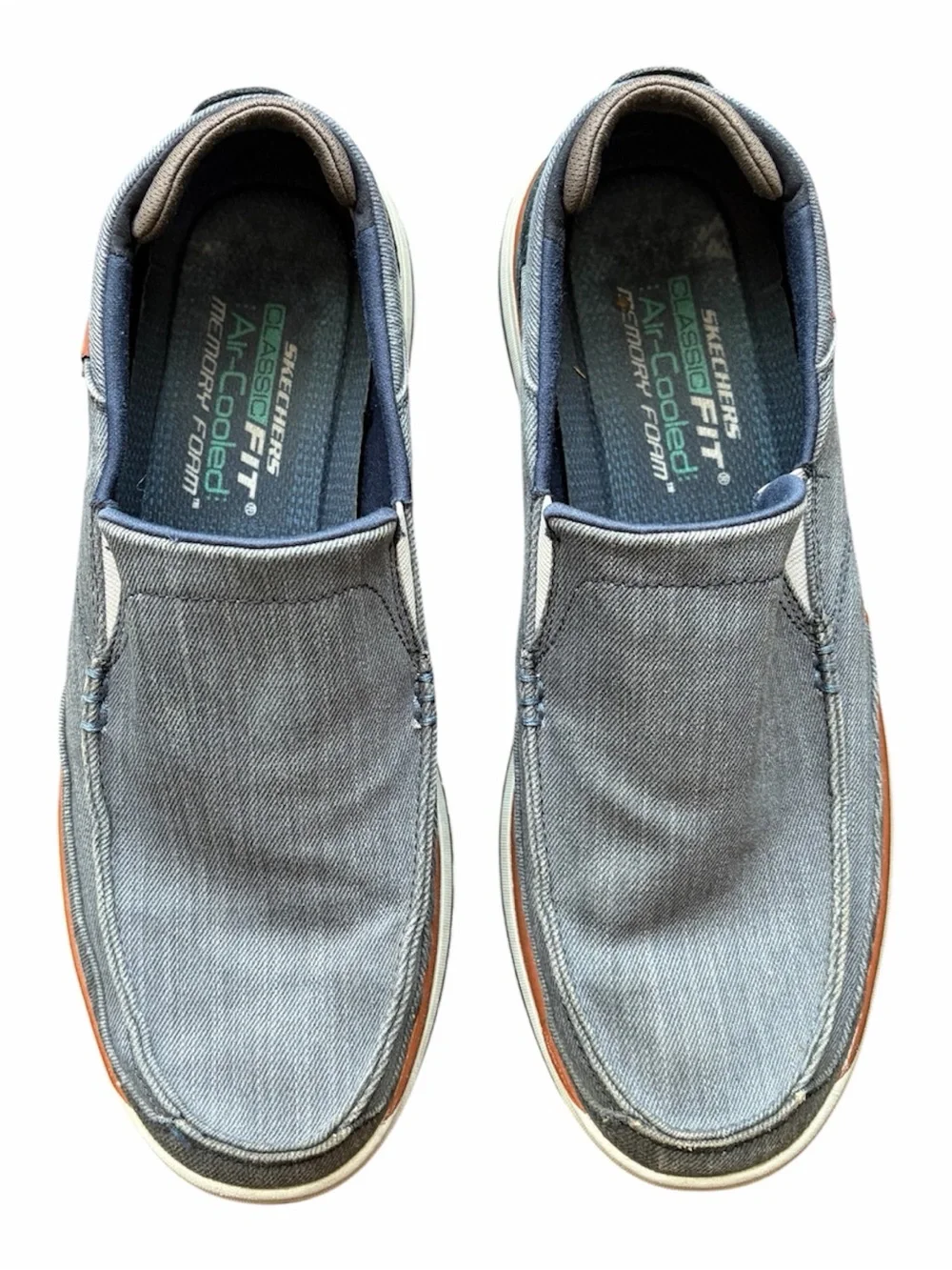Skechers Mens Shoes Classic Fit Air-Cooled Memory Foam Slip On Loafers Blue 11.5